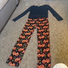 Halloween Pajama Set - Size Small Youth/girls, Green Long Sleeve Shirt