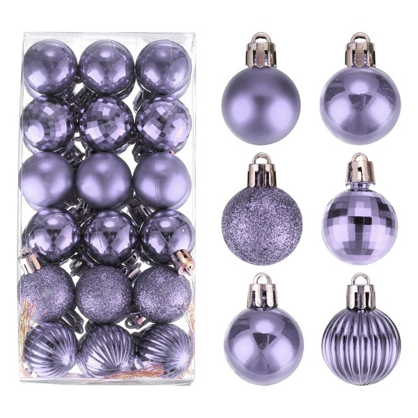 "36 StüCke Weihnachtskugeln Ornamente Christbaumschmuck Hellviolett 1,2 \"/3CM"-image