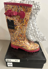 NEW Nanette Lepore Fantasia Multicolor Abstract Rain Boots Pink Yellow Womens 8