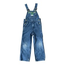 Liberty Overalls Blue Denim Bib Workwear Pants Green Zipper Medium Wash Kids 6R