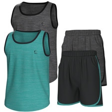 Essenclo Boys 4 Piece Tank Top  Shorts Set Athletic Sports Outfit Kids Clothing
