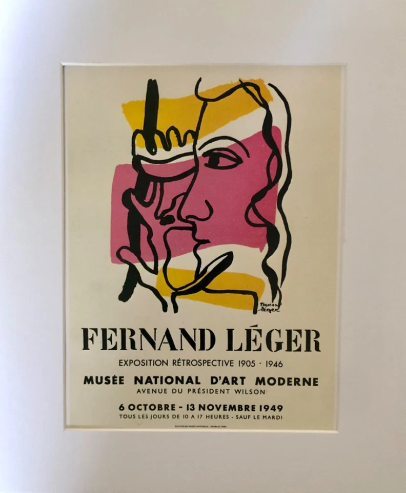 FERNAND LEGER” MUSEO NACIONAL DE ARTE MODERNO, PARÍS 1949, impresión de póster montado. Foto 4 de 4