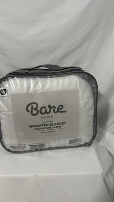 Bare Home Weighted Blanket 7 lb 40x60 White Cotton Heavy Blanket NEW
