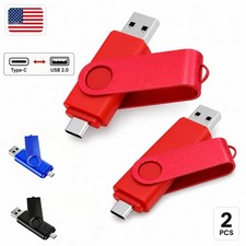 Lot of (2x) 256GB 2-in-1 USB 2.0 Flash Drive USB High Speed for Phone PC Laptop