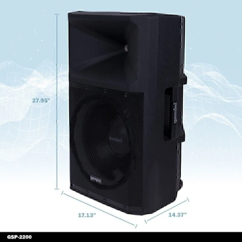 Gemini Pro DJ Audio 2200 Watt Portable Bluetooth Media PA System Party Speakers - Image 3 of 4