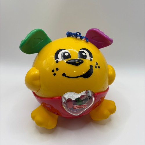 Vtg Fisher Price Brilliant Basics Bounce & Giggle Bumble Ball Puppy-WORKING