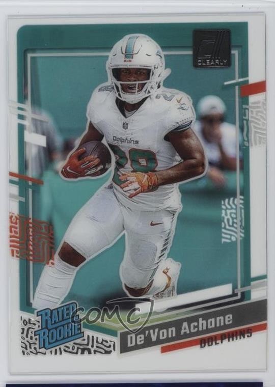 2023 Panini Clearly Donruss Rated Rookie De'Von Achane #59 Rookie RC