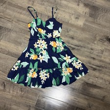 Old Navy Fit and Flare Cami Lemon Floral Dress Size Medium Womens Resort Wear