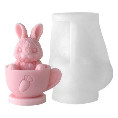 Easter Teacup Hare Silicone Mould for Soap Chocolate Baking Tool