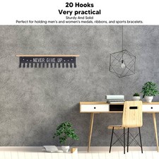 A-Metal Award Display Trophy Shelf Bamboo Trophy Shelf Metal Wall Mounted Medal