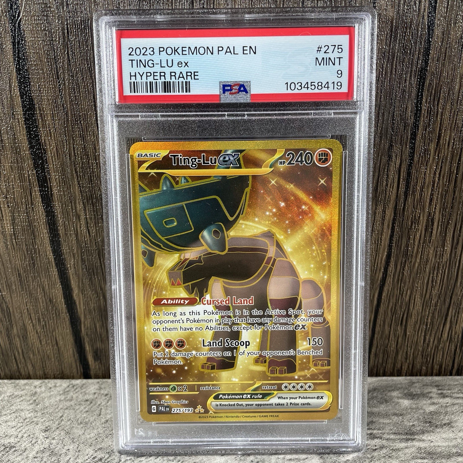 PSA 9 MINT Ting-Lu ex 275/193 Paldea Evolved HYPER RARE Pokemon Card