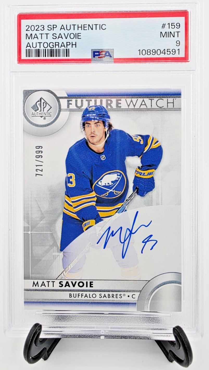 2023-24 Upper Deck SP Authentic Matt Savoie Future Watch Auto Rookie /999 PSA 9