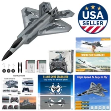 Beginner-Friendly F-22 RC Airplane with Self-Stabilization - 2.4GHz Remote