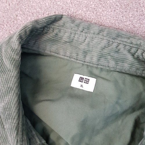 Uniqlo Mens Shirt XL Green Mint Corduroy Cord Worker Overshirt Factory Chore - Picture 3 of 9