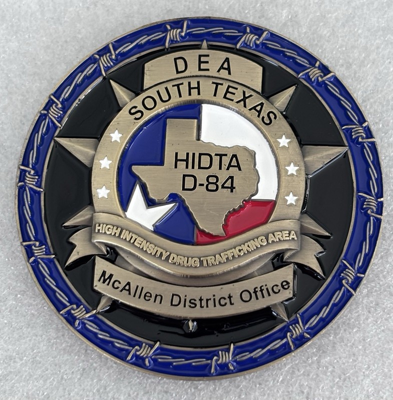 DEA McAllen District Office South Texas HIDTA D84 Drug Police Challenge Coin