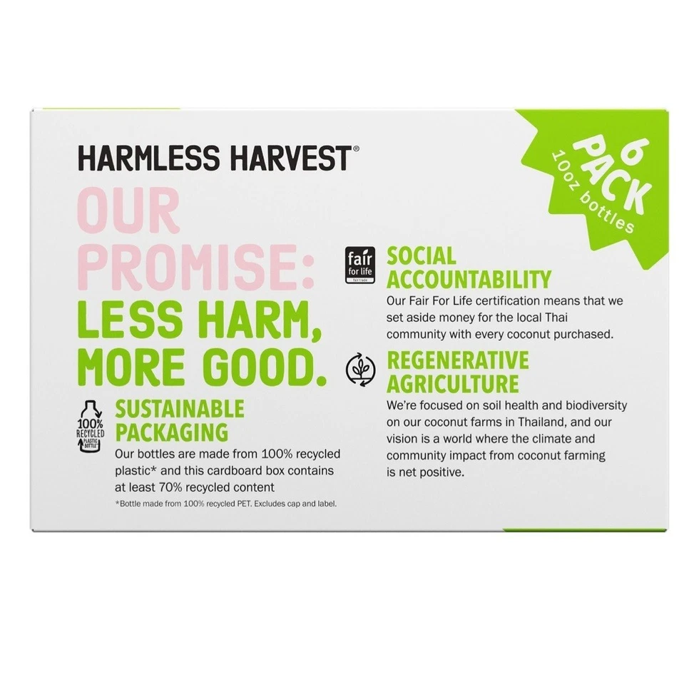 Agua de coco orgánica Harvest Harvest sin azúcar agregada 10 oz (paquete de 12)-04/2026 Foto 4 de 4