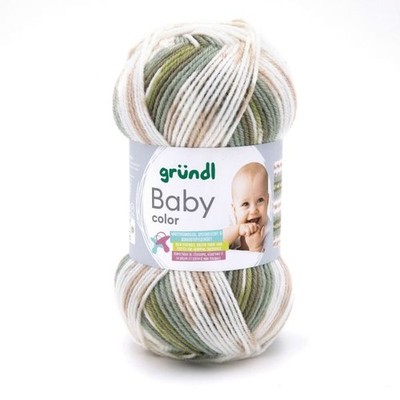 Gründl Wolle Baby color 50 g olive natur jade grau multicolor  Babywolle