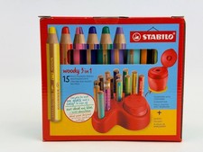 Stabilo Woody 3 in 1 Set 15 Multitalent Stifte mit Dosenspitzer und Deskset