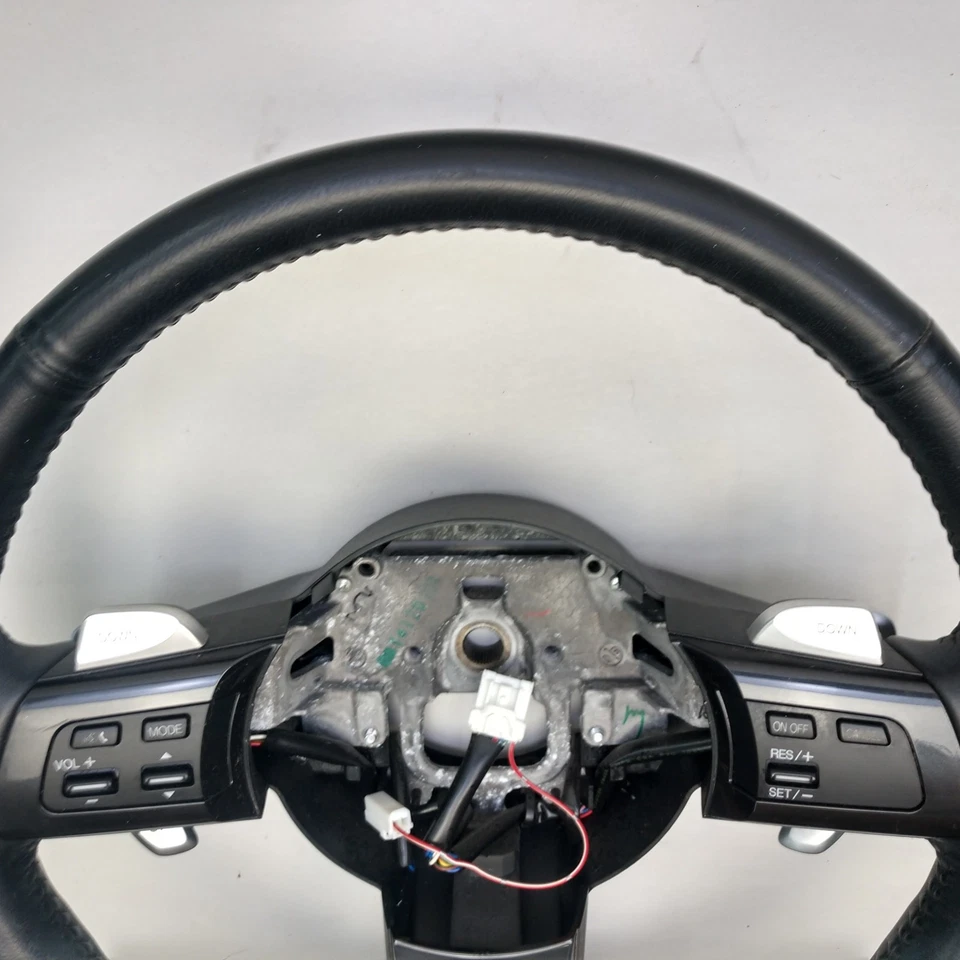 2008-2015 Mazda MX-5 Miata Black Leather Wrapped Steering Wheel Paddle Shifters - Image 4 of 4
