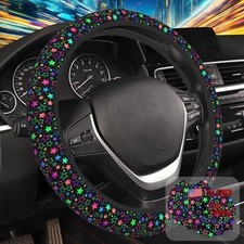 Steering Wheel Cover for Women, Anti-Slip Car Steering Wheel Colorful Stars