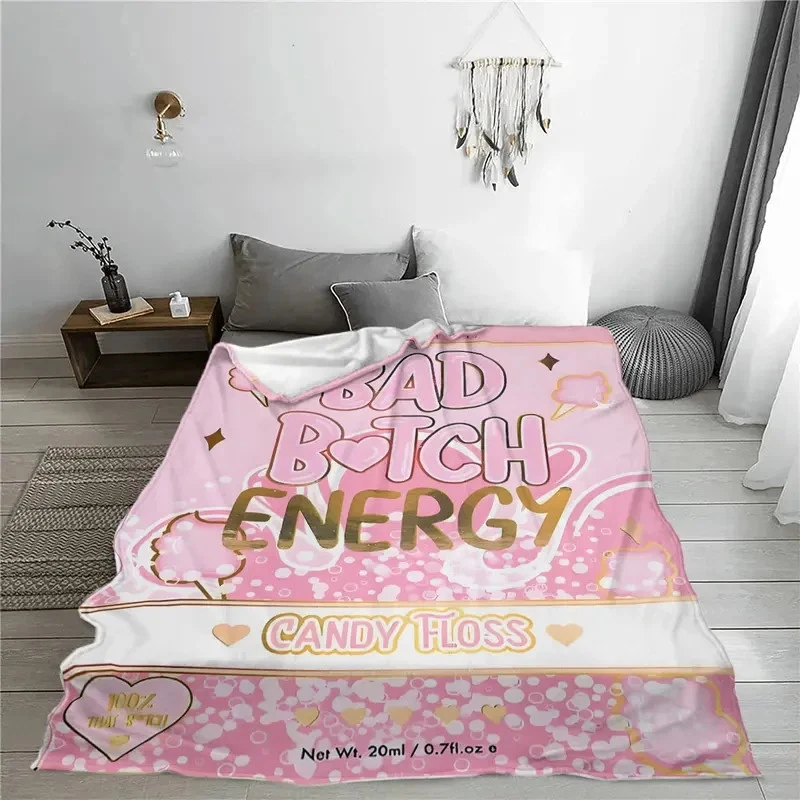 Bold Candy Floss Energy Fleece Blanket Soft Cozy Throw