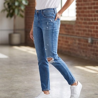Current Elliot Straight Leg Jeans Womens 26 Blue Mid Rise Distressed Denim Y2K