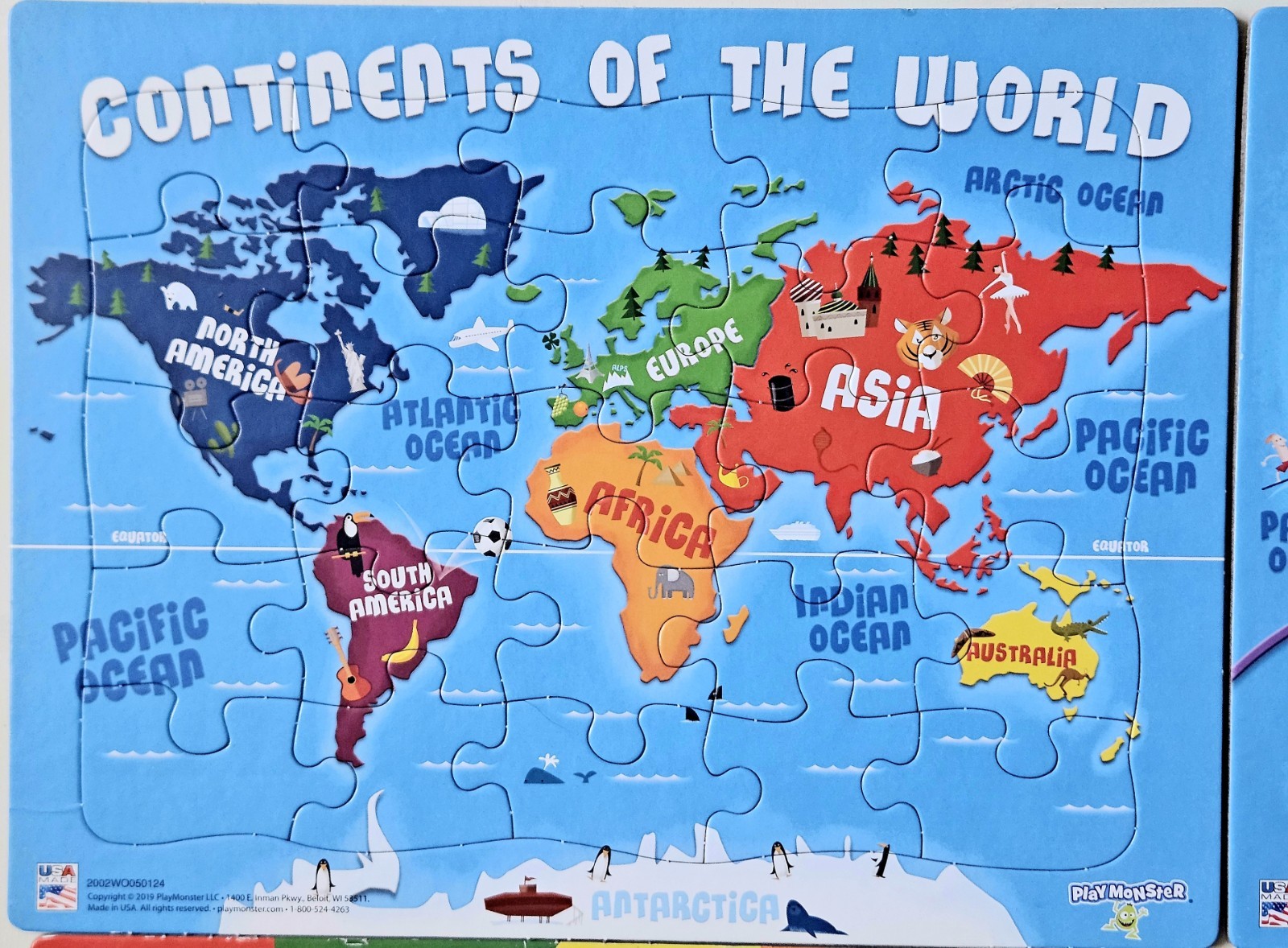 11 PlayMonster 25 Piece Learning Puzzles Ages 3+ MAPS FISH NUMBERS ABC ANIMALS