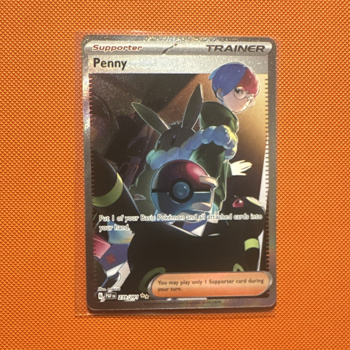 Pokemon TCG Penny 239/091 SV: Paldean Fates Full Art Holo SIR English(NM)