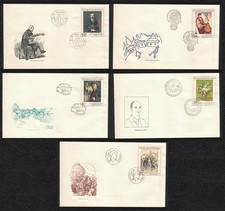 Art Paintings 9th series 5 FDCs Czechoslovakia 1974 MNH SG#2194-2198