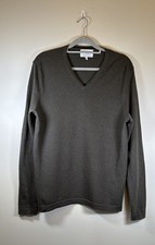 Osprey London Slim Fit Feinstrick Khaki Grün 100% Merinowolle Pullover Gr. XL