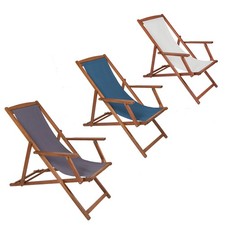 Charles Bentley Folding FSC® 100% Eucalyptus Wooden Deck Chair