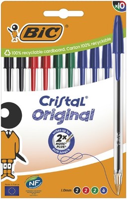 BIC Kugelschreiber Cristal Original sortiert 10er Kartonbox