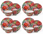 16pc Melamine Dinner Set Picnic Camping Crockery Plates Bowl Tumblers Floral