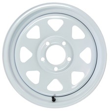 Ecustomrim Trailer Rim 14x5.5 14 White Spoke Wheel 5 Lug On 4.5 Inch Center