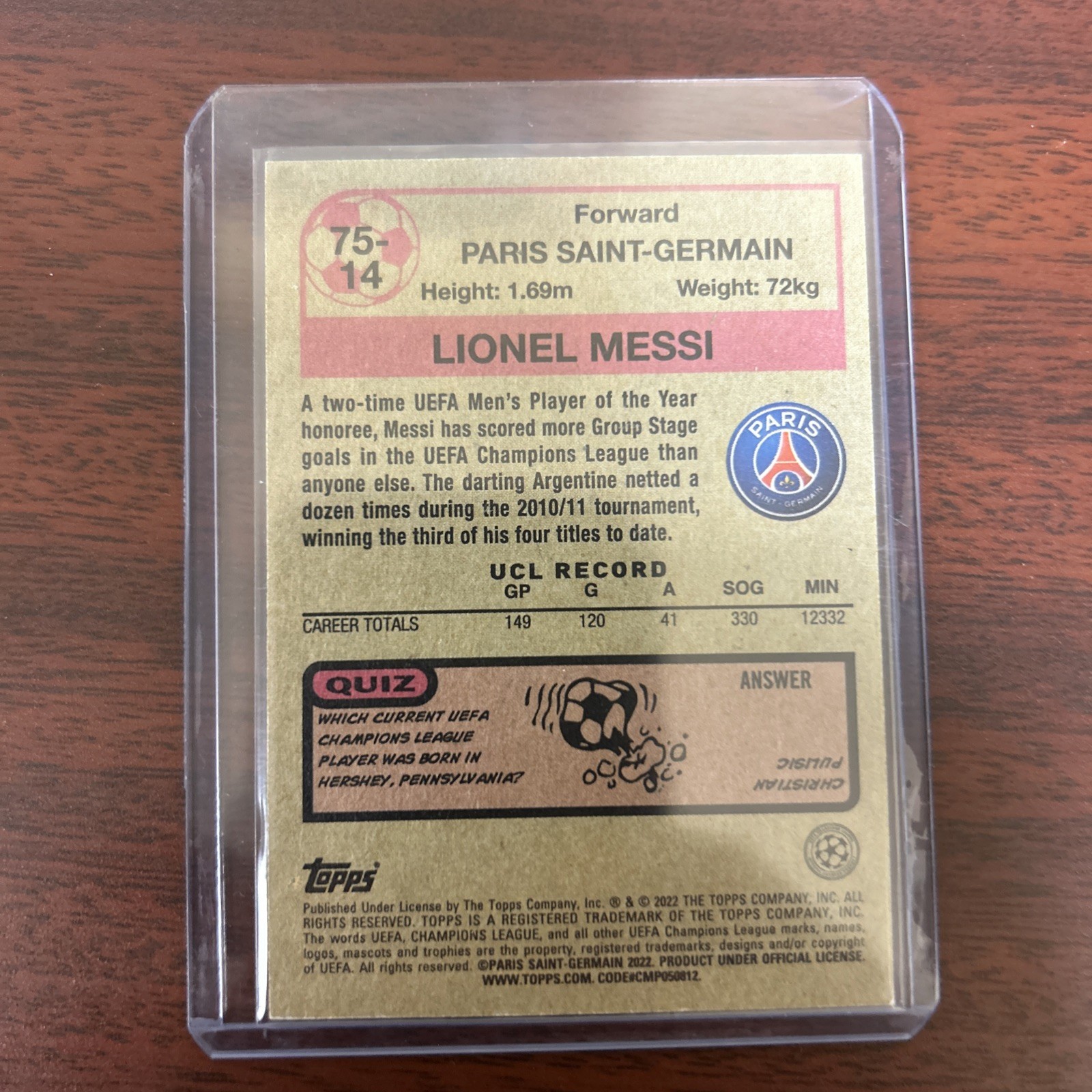 2021-22 Topps Uefa Champions League - 1975-76 Topps Lionel Messi #75-14 view 2