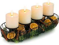 Adventskranz Modern Metall Schwarz LäNglich 43Cm Deko Weihnachten