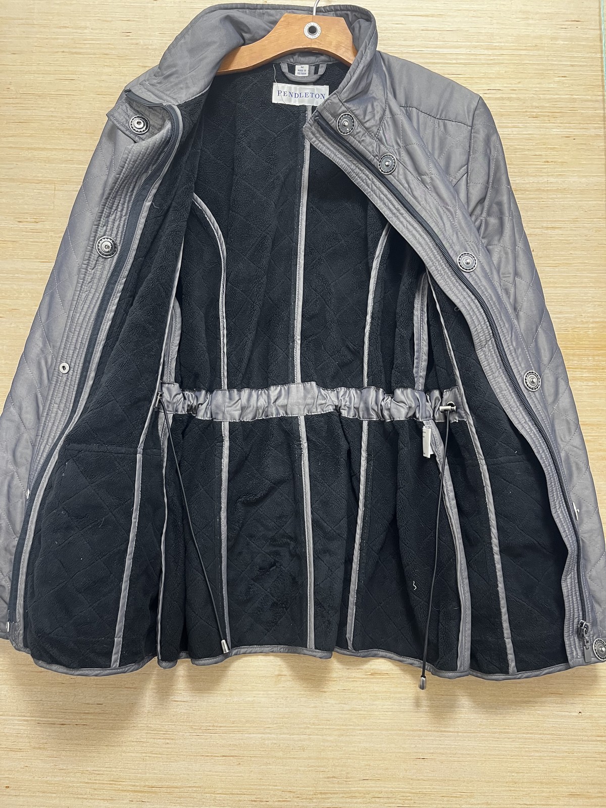 Pendleton Jacket Womens Medium Black Quilted Flee… - image 4