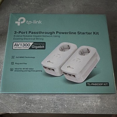 TP-LINK TL-PA8030P KIT AV1300 Powerline Starter Kit, 2 Adapter, 3x Gigabit