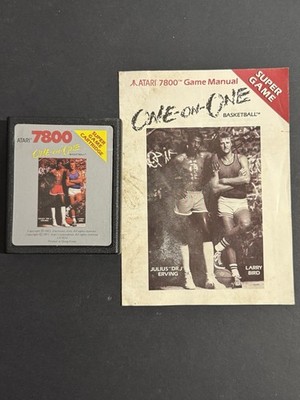 Atari 7800 One-on-One Basketball Dr J Larry Bird Cartridge Manual CX7824