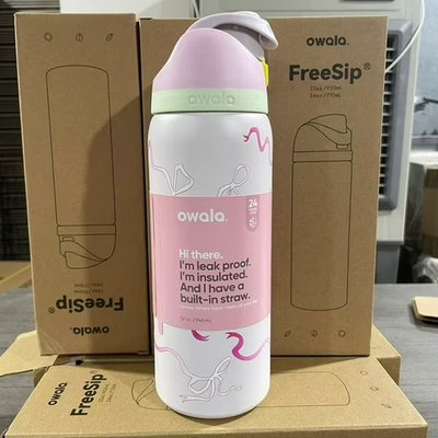 Owala FreeSip 32oz Insulated Water Bottle - Pink Bows Limited