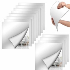 14x12 inch Acrylic Wall Mirrors Full Length, 4 Packs Self Adhesive Frameless ...