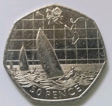 Sailing 50p Fifty Pence Coin London Olympics 2012 Circulated