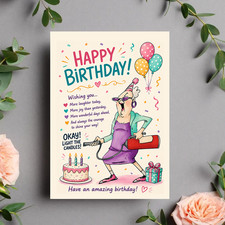Funny Happy Birthday Card for Mom or Grandma