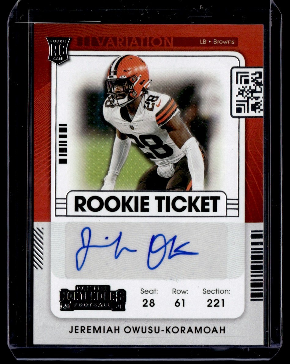 2021 Panini Contenders Ticket Variation Auto Jeremiah Owusu-Koramoah RC #171 C