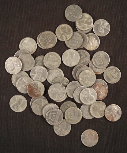 Roll of 50 - 1943-S Lincoln Steel Wheat Cents - VF-AU Conditions w-Good Details