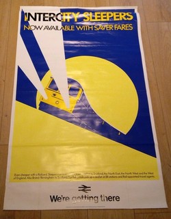 British Rail Original Vintage Intercity Sleepers Poster 40" x 25" Railways