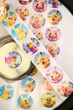 500 Pcs Pokemon Pokémon Pikachu Cute Photoshoot Anime Cartoon Sticker Seals Roll
