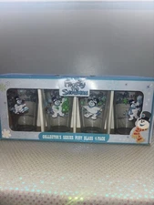 FROSTY THE SNOWMAN 4 Piece COLLECTOR'S SERIES THICK PINT GLASS SET 16oz NEW