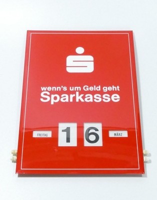 Ewiger Kalender, Drehkalender, Dauerkalender ''Sparkasse'' Made in West-Germany