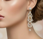 Juliana Cha Cha Clear Rhinestone Crystal Bead Shoulder Duster Earrings IIJJ#7061